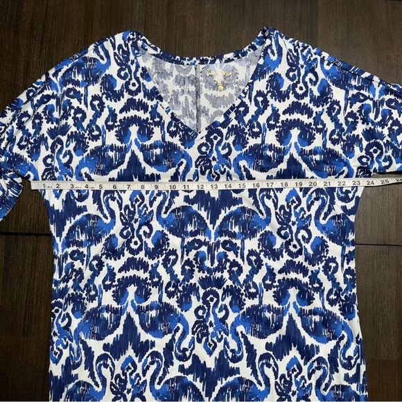 Lilly Pulitzer Cori Dress with Flamingos White and Blue Large Prima Cotton - Picture 4 of 9